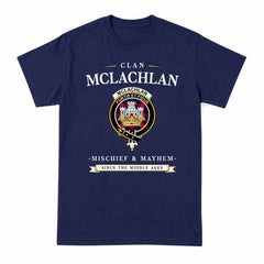 McLachlan Modern Tartan Crest Mischief and Mayhem T-shirt