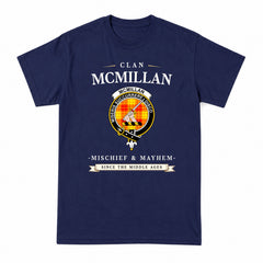 McMillan Clan Tartan Crest Mischief and Mayhem T-shirt