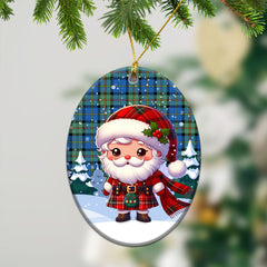 MacLeod of Harris Ancient Tartan Christmas Ceramic Ornament - Santa Claus In Kilt Style