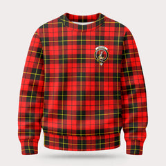 Wallace Hunting Red Tartan Crest Sweater