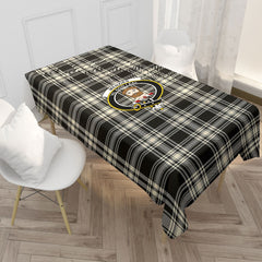 Menzies Black - White Ancient Tartan Crest Tablecloth