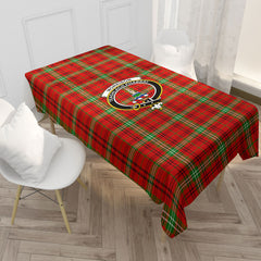 Morrison Red Modern Tartan Crest Tablecloth