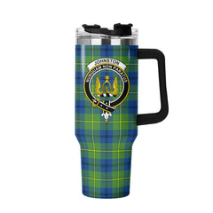 Johnston Ancient Tartan Crest 40 oz Insulated Tumbler with Handle