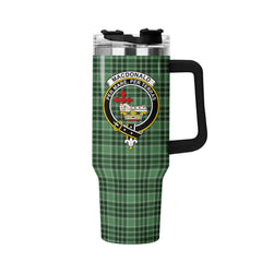 MacDonald Lord of the Isles Hunting Tartan Crest 40 oz Insulated Tumbler with Handle