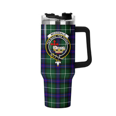 McDonald of the Isles Hunting Modern Tartan Crest 40 oz Insulated Tumbler with Handle