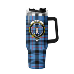 McKay Blue Tartan Crest 40 oz Insulated Tumbler with Handle
