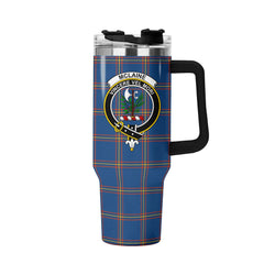 McLaine of Loch Buie Hunting Ancient Tartan Crest 40 oz Insulated Tumbler with Handle