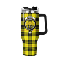 McLeod of Lewis Modern Tartan Crest 40 oz Insulated Tumbler with Handle