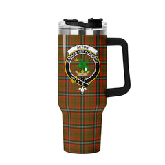 Seton Hunting Modern Tartan Crest 40 oz Insulated Tumbler with Handle