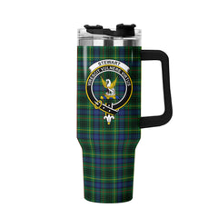 Stewart Hunting Modern Tartan Crest 40 oz Insulated Tumbler with Handle