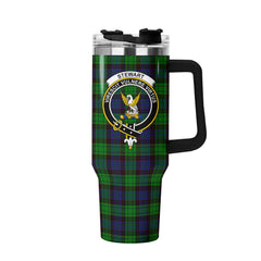 Stewart Old Modern Tartan Crest 40 oz Insulated Tumbler with Handle