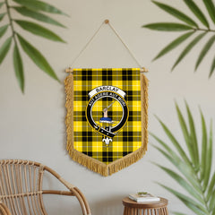 Barclay Dress Modern Tartan Crest Wall Hanging Banner - Wood Pole