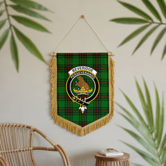 Beveridge Tartan Crest Wall Hanging Banner - Wood Pole