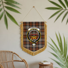 Cameron of Erracht Weathered Tartan Crest Wall Hanging Banner - Wood Pole