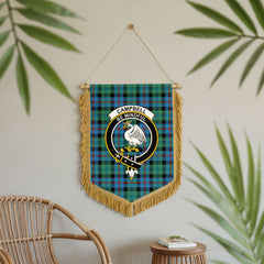 Campbell of Cawdor Ancient Tartan Crest Wall Hanging Banner - Wood Pole