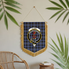 Clark Modern Tartan Crest Wall Hanging Banner - Wood Pole