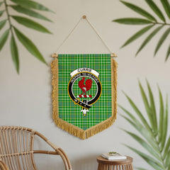 Currie Tartan Crest Wall Hanging Banner - Wood Pole