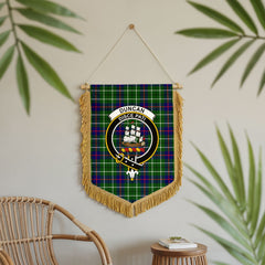 Duncan Modern Tartan Crest Wall Hanging Banner - Wood Pole