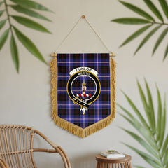 Dunlop Modern Tartan Crest Wall Hanging Banner - Wood Pole