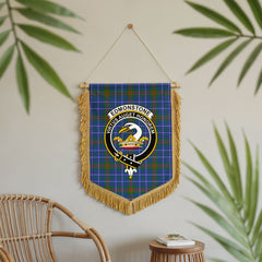 Edmonstone Tartan Crest Wall Hanging Banner - Wood Pole