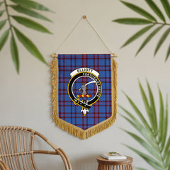Elliott Modern Tartan Crest Wall Hanging Banner - Wood Pole