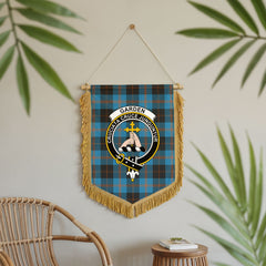 Garden Tartan Crest Wall Hanging Banner - Wood Pole