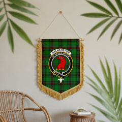 Halkerston Tartan Crest Wall Hanging Banner - Wood Pole