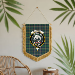 Kennedy Modern Tartan Crest Wall Hanging Banner - Wood Pole
