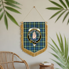 Lamont Ancient Tartan Crest Wall Hanging Banner - Wood Pole