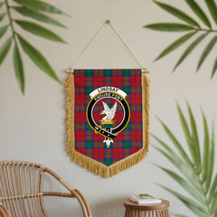 Lindsay Modern Tartan Crest Wall Hanging Banner - Wood Pole