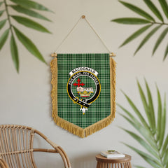 MacDonald Lord of the Isles Hunting Tartan Crest Wall Hanging Banner - Wood Pole