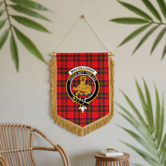 MacGillivray Modern Tartan Crest Wall Hanging Banner - Wood Pole