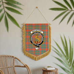 MacIntosh Ancient Tartan Crest Wall Hanging Banner - Wood Pole
