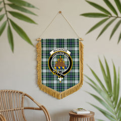 MacKenzie Dress Ancient Tartan Crest Wall Hanging Banner - Wood Pole