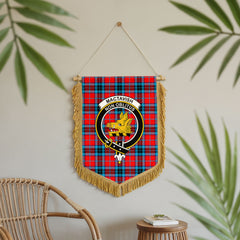 MacTavish Modern Tartan Crest Wall Hanging Banner - Wood Pole