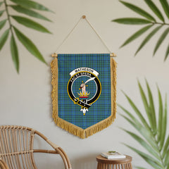 Matheson Hunting Ancient Tartan Crest Wall Hanging Banner - Wood Pole