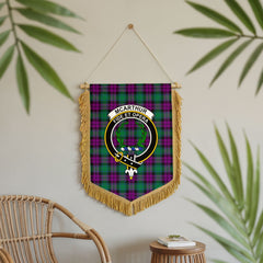 McArthur - Milton Tartan Crest Wall Hanging Banner - Wood Pole