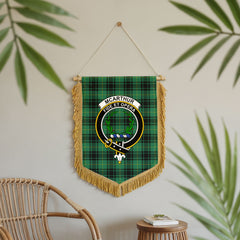 McArthur Ancient Tartan Crest Wall Hanging Banner - Wood Pole