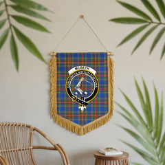McBeth Ancient Tartan Crest Wall Hanging Banner - Wood Pole