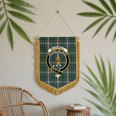 McDowall Tartan Crest Wall Hanging Banner - Wood Pole