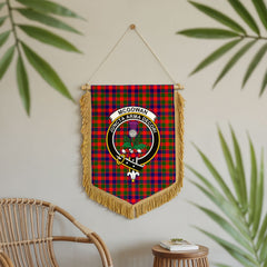 McGowan Tartan Crest Wall Hanging Banner - Wood Pole