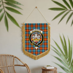 McLachlan Ancient Tartan Crest Wall Hanging Banner - Wood Pole