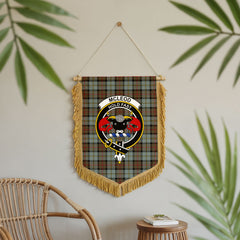 McLeod of Harris Weathered Tartan Crest Wall Hanging Banner - Wood Pole