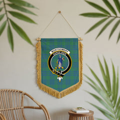 Montgomery Ancient Tartan Crest Wall Hanging Banner - Wood Pole
