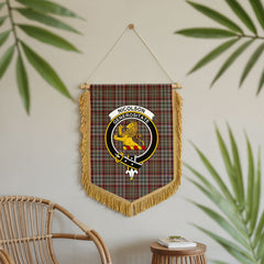 Nicolson Hunting Weathered Tartan Crest Wall Hanging Banner - Wood Pole