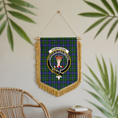Robertson Hunting Modern Tartan Crest Wall Hanging Banner - Wood Pole