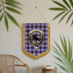 Rutherford Tartan Crest Wall Hanging Banner - Wood Pole