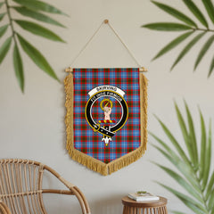 Skirving Tartan Crest Wall Hanging Banner - Wood Pole