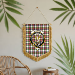 Stewart Dress Modern Tartan Crest Wall Hanging Banner - Wood Pole