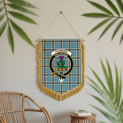 Thomson Blue Tartan Crest Wall Hanging Banner - Wood Pole